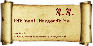 Ménesi Margaréta névjegykártya